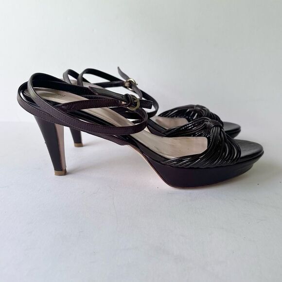 Bally ‘Jael’ Chocolate Brown Strappy Heeled Sandals Wrap Ankle Strap 6.5 - Picture 6 of 16